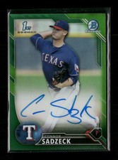 2016 Bowman Chrome #BCAP-CS Connor Sadzeck Prospects Green Refractor #/99 Auto
