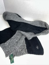 Ralph Lauren Angora Scarf Black Grey Cable Knit Lambswool Unisex 65  x9  