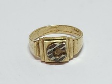 Vintage 10ky/w "C" Baby Ring Size 1