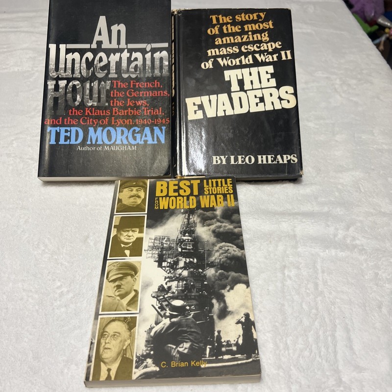 WWII History Book Lot Evaders Uncertain Hour Best Little Stories War II Set