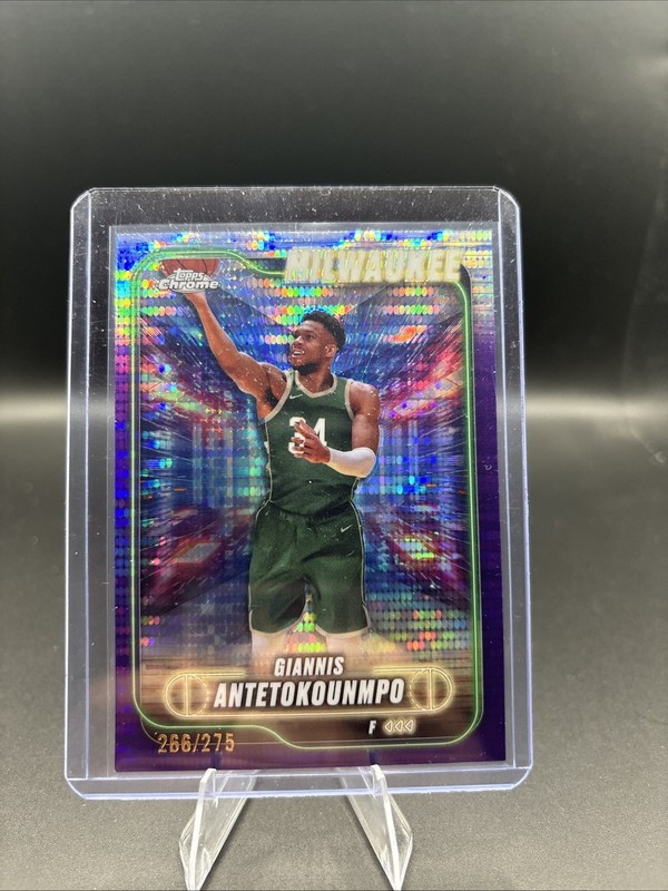 Giannis Antetokounmpo | 2024-25 Topps Chrome | Purple Sonar Refractor /275