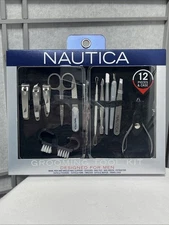 Nautica Men’s Grooming Tool Kit - 12 Pieces With Travel Case - New In Box