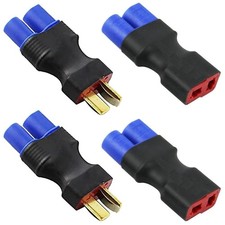 4pcs RC LiPo Battery Connector Adapter Compatible with EC3 to T Male Female...