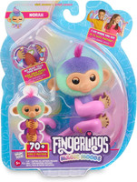 Fingerlings 3181 Magic Interactive Baby Monkey, Norah Teal & Purple, Tells And
