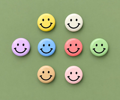 Mehrfarbige 8er Set Ton Smiley Gesichter