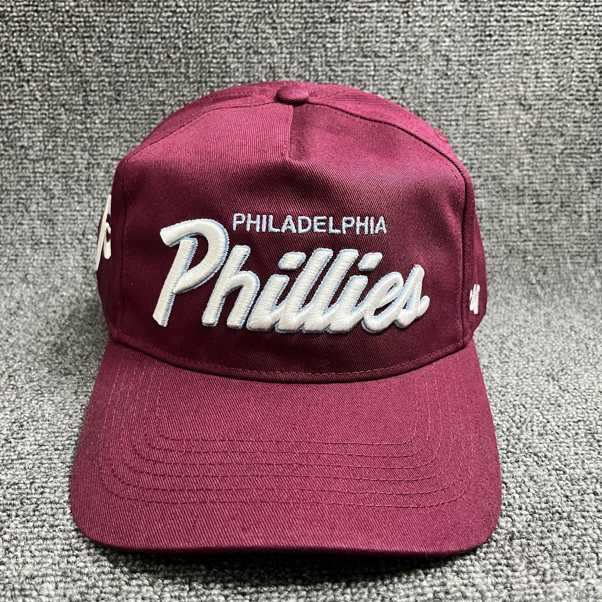 New '47 Brand Philadelphia Phillies Hitch Snapback Hat Burgundy Adjustable Cap