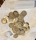 Roll of 50 Silver Mercury Dimes $5 Face Value 90% Coins Mixed Dates