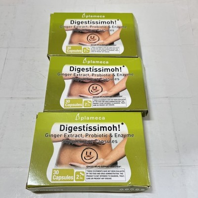 Plameca Digestissimoh Ginger, Probiotic Exp10/26 30ct 2 A Day Three Pack