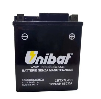 MOTORRADBATTERIE MIT FLÜSSIGKEIT FÜR ATK Alle Modelle 96-01 UNIBAT CBTX7L-BS