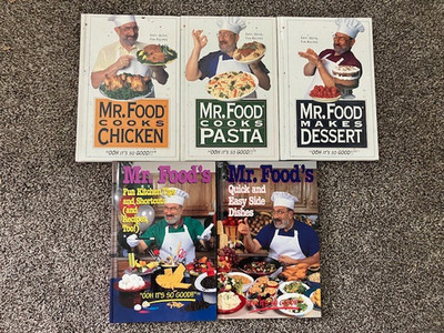 Mr. Food Lot of 5 Hardcovers Cooks Chicken/Pasta/Makes Dessert/Tips & Shortcuts