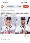Richmond Flying Squirrels Giants AA Jersey, Vaun Brown , Former Top Prospect — photo 8