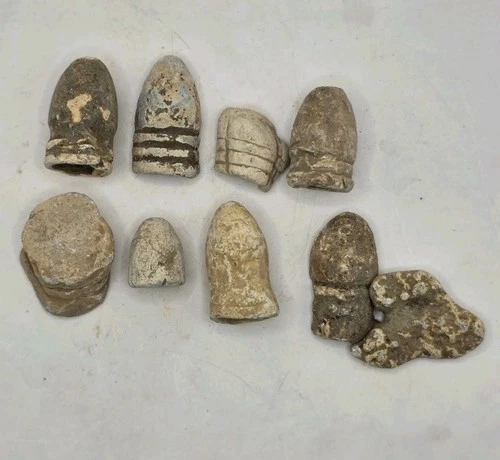 Civil War Carved Bullets - Lot Of 8 - Bentonville NC