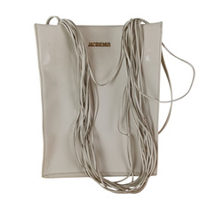 Jacquemus Le A4 tote Bag Tasche Handtasche Leder weiß Schultertasche (EB)