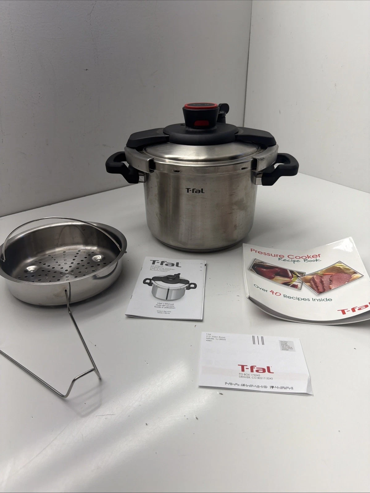 T-Fal Clipso Stainless Steel Pressure Cooker 6.3 Quart Induction Cookware, Pots