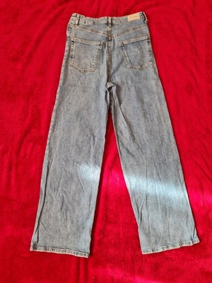 Womens Blue Denim Clockhouse High Rise Wide Leg Jeans Eur 38 UK 10