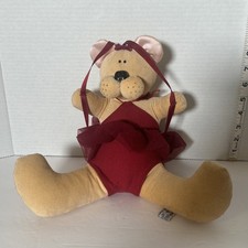 DAKIN Anne Klocko Teddy Bear 10" Plush Hanging Ballerina 1980 Kids Decor Vintage