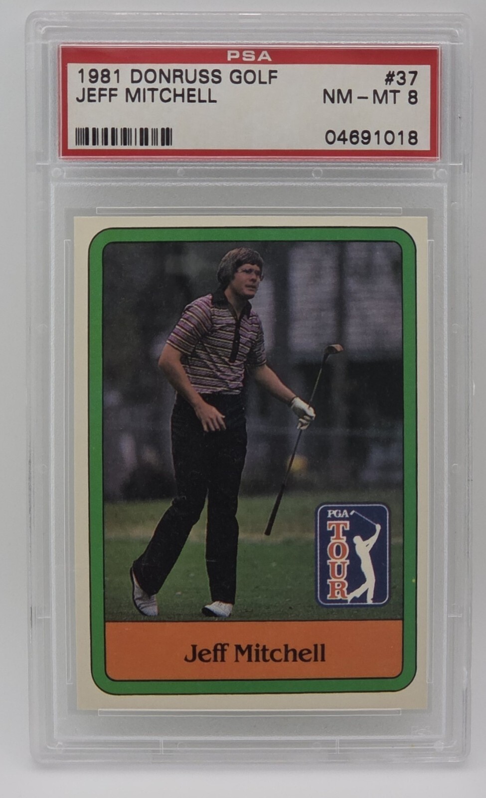 1981 Donruss Golf Jeff Mitchell #37 PSA NM-MT 8