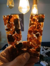 177.KNIFE HANDLE MATERIAL.AMBER KNIFE SCALES.(NATURAL).