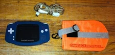 Vintage Nintendo Gameboy Advance Blue Carrying Case Connector Cord WORKS