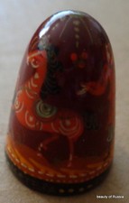 HAND PAINTED WOOD  RUSSIAN THIMBLE fairy tales    #1