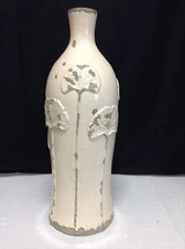 Frontgate Ginko Leaf Leaves Nature Ivory Cream Large Flower Vase Table Urn NEW