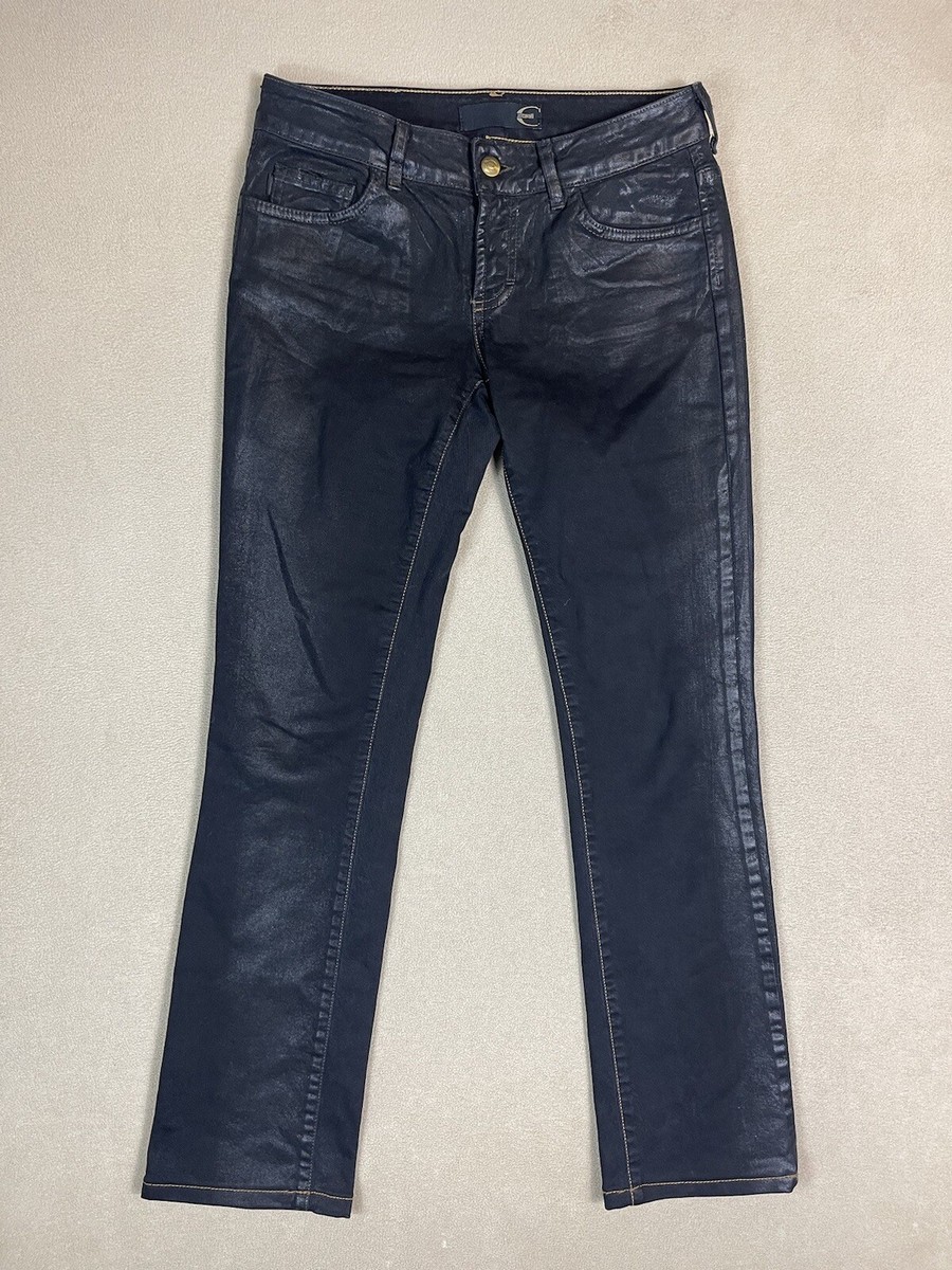 ジャストカヴァリ　レディースデニム Just Cavalli Jeans Womens 28 Black Waxed Ittierre Straight