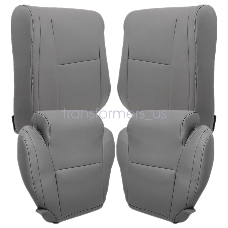 For 2007-2013 Toyota Tundra Sequoia Driver / Passenger Leather Seat Cover Gray — 第 2/4 张图片