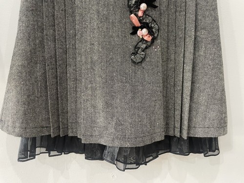 Jamie Size 9 Year Fancy Skirt Girls w/Pink & Black Trim/Ribbons/ Pearl Design - Picture 4 of 5