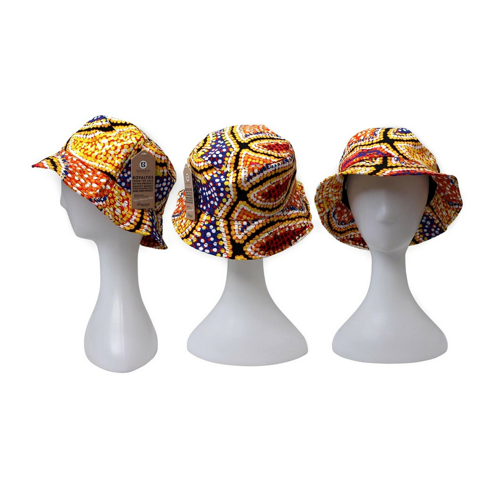 Indigenous Australian Aboriginal Snakes Dreaming Bucket Hat Souvenir-image