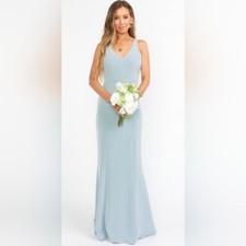 NWT Show Me Your Mumu Morgan Gown Silver Sage Stretch Crepe Size Small