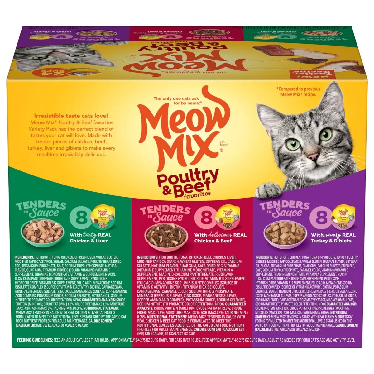 Meow Mix Tender Favorites Poultry Beef Variety Pack Wet Cat Food