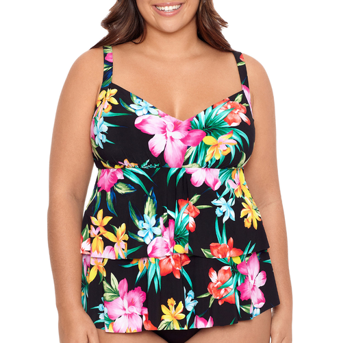 Trimshaper Tankini Swimsuit Top Plus Size 18W New Black Magenta Msrp $59.00  | eBay