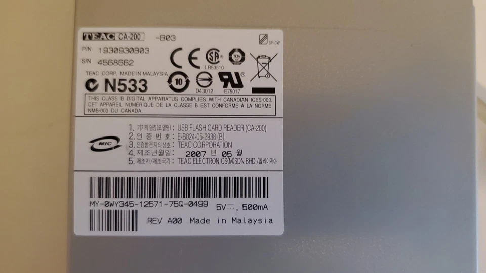 TEAC CA-200-B00  flash card reader DELL 1930930B00 for floppy bay - Image 4 of 4