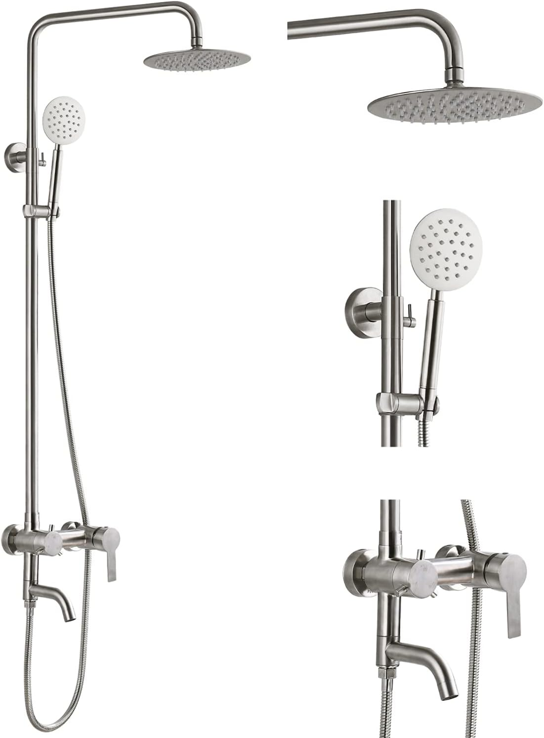 Shower Faucet Sets SUS 304 Stainless Steel Rain Shower System 3 Triple Function