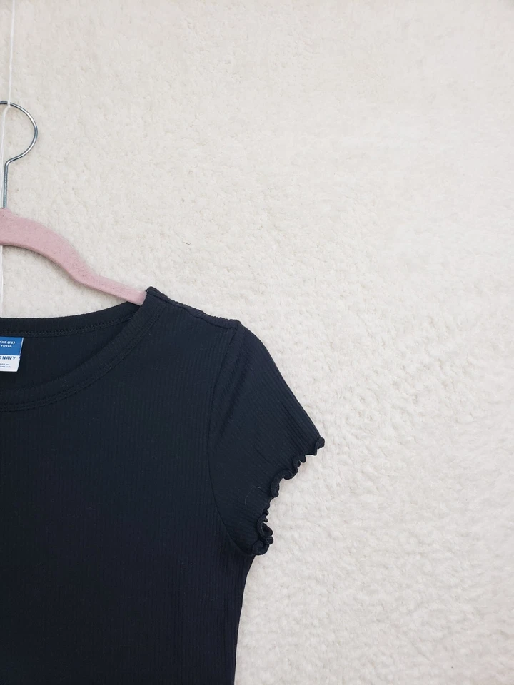 Old Navy Girls Top XXL Black Cotton Blend Short Sleeve Regular Fit Tee Shirt - Image 3 of 4