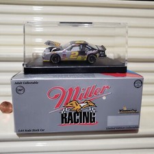 ACTION 1/64 2 RUSTY WALLACE MILLER SILVER 1996 Hood Open Ford Thunderbird NuIBx