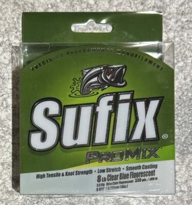 Sufix Pro Mix ProMix Monofilament Clear Blue Flourescent 8 LB