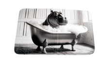 Sifcon Hippo Bath Mat 45 x 75 cm BM0302 Hippo Bathing in Bathtub Anti-Slip