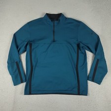 Nike Sweater Mens Size Large Blue Swoosh 1/4 Zip Pullover Sweatshirt