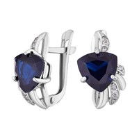 Ohrringe Damenohrringe Ohrringe Silber Mit Zirkonia Stein Saphir Echtschmuck