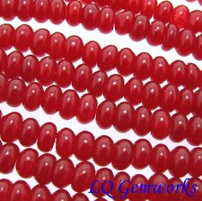 15.5" Strand RUBY RED JADE 8mm Rondelle Beads