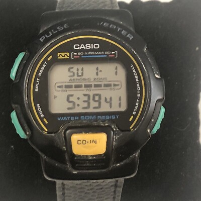 Vintage 1994 CASIO JP-10 (1185) Pulse Converter Men s 40mm Digital Watch