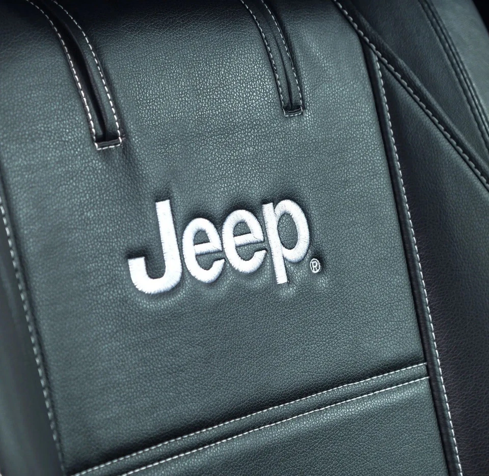 ⭐️⭐️⭐️⭐️⭐️ Set: 2 JEEP pu Leather Seat Cover Universal ✅ AUTHENTIC MOPAR 🚚💨🆓 — 第 2/4 张图片