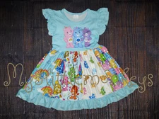 NEW Boutique Care Bears Girls Short Sleeve Ruffle Twirl Dress 