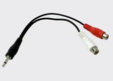 (One) 6" Procraft Y-Cable 1/8" (3.5mm) Male to Dual RCA Females (CA115)