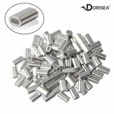 Aluminum Single Barrel Crimp Sleeves Fishing Line Tube Connector for Leader Rigs