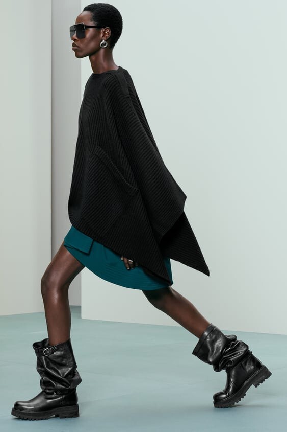 NWT ZARA KNIT PANCHO 11 XS-S $229 5755 | eBay