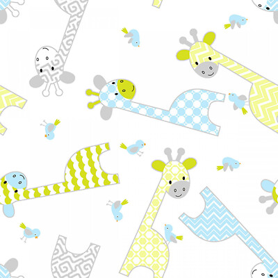 Comfy Flannel Prints By A.E. Nathan - White Giraffes # 9307A-WHI