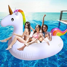 Giant Inflatable Flamingo Party Island Ride on Swimming Pool Float