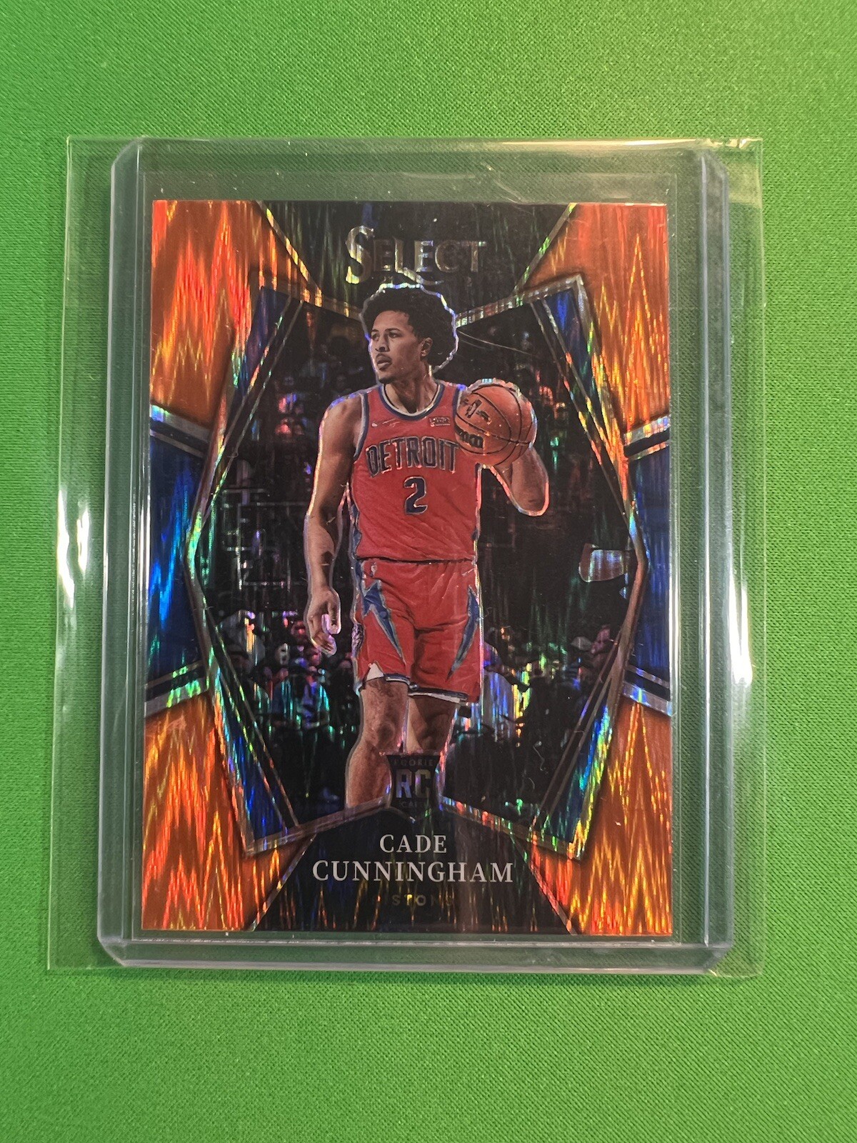 2021-22 Select Cade Cunningham Orange Premier Flash Prizm Rookie Card Pistons